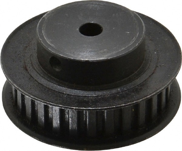 Power Drive - 28 Tooth, 1/4" Inside x 1.763" Outside Diam, Timing Belt Pulley - 1/4, 3/8" Belt Width, 1.783" Pitch Diam, Steel & Cast Iron - Exact Tooling