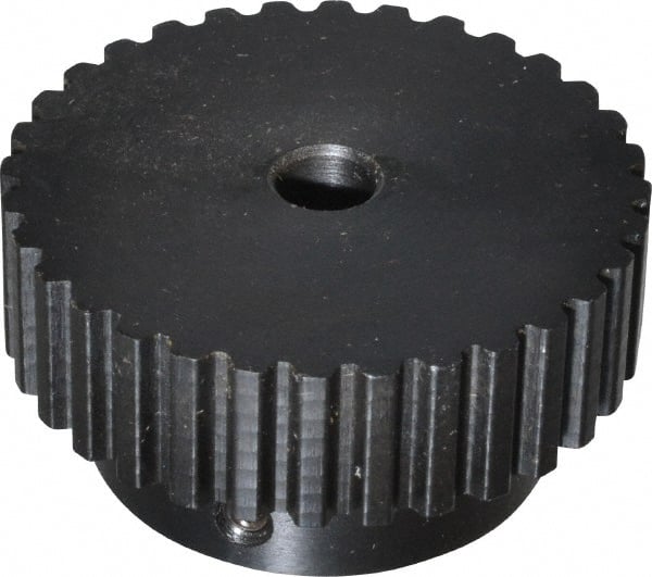 Power Drive - 32 Tooth, 5/16" Inside x 2.017" Outside Diam, Timing Belt Pulley - 1/4, 3/8" Belt Width, 2.037" Pitch Diam, Steel & Cast Iron - Exact Tooling