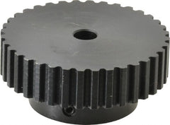 Power Drive - 36 Tooth, 5/16" Inside x 2.272" Outside Diam, Timing Belt Pulley - 1/4, 3/8" Belt Width, 2.292" Pitch Diam, Steel & Cast Iron - Exact Tooling
