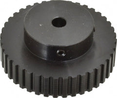 Power Drive - 40 Tooth, 5/16" Inside x 2.526" Outside Diam, Timing Belt Pulley - 1/4, 3/8" Belt Width, 2.546" Pitch Diam, Steel & Cast Iron - Exact Tooling