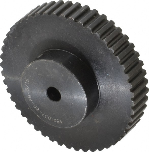 Power Drive - 48 Tooth, 5/16" Inside x 3.036" Outside Diam, Timing Belt Pulley - 1/4, 3/8" Belt Width, 3.056" Pitch Diam, Steel & Cast Iron - Exact Tooling