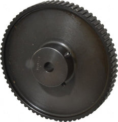 Power Drive - 72 Tooth, 3/8" Inside x 4.564" Outside Diam, Timing Belt Pulley - 1/4, 3/8" Belt Width, 4.584" Pitch Diam, Steel & Cast Iron - Exact Tooling
