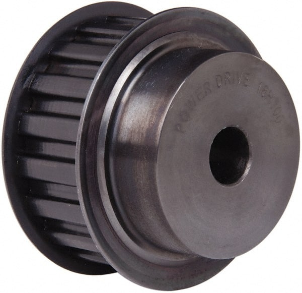Power Drive - 18 Tooth, 5/8" Inside x 2.811" Outside Diam, Timing Belt Pulley - 3/4, 1" Belt Width, 2.865" Pitch Diam, Steel & Cast Iron - Exact Tooling