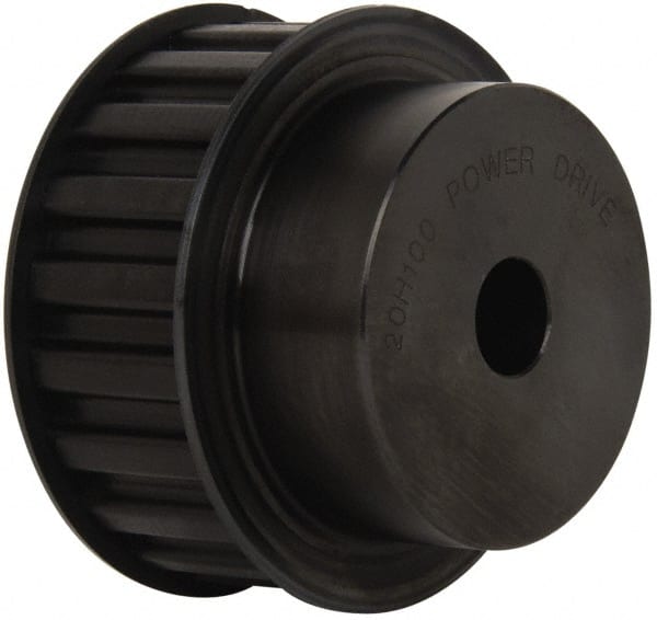 Power Drive - 20 Tooth, 5/8" Inside x 3.129" Outside Diam, Timing Belt Pulley - 3/4, 1" Belt Width, 3.183" Pitch Diam, Steel & Cast Iron - Exact Tooling