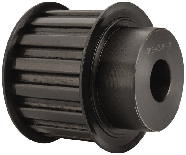 Power Drive - 16 Tooth, 3/4" Inside x 2.492" Outside Diam, Timing Belt Pulley - 1-1/2" Belt Width, 2.546" Pitch Diam, Steel & Cast Iron - Exact Tooling