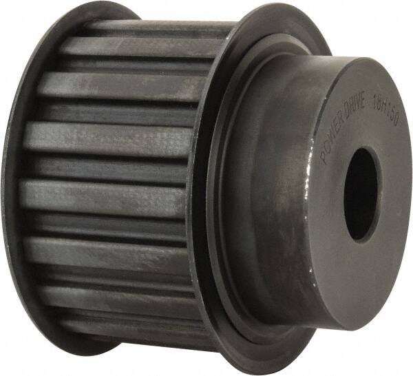 Power Drive - 18 Tooth, 3/4" Inside x 2.811" Outside Diam, Timing Belt Pulley - 1-1/2" Belt Width, 2.865" Pitch Diam, Steel & Cast Iron - Exact Tooling