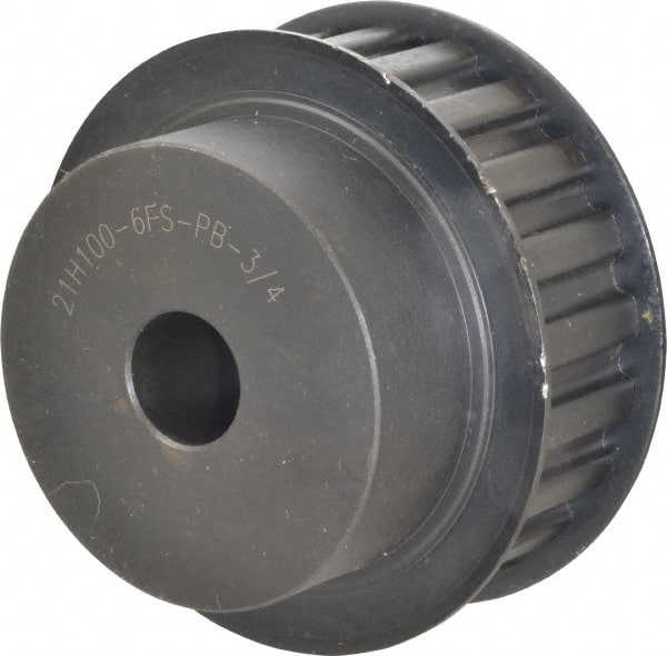 Power Drive - 21 Tooth, 3/4" Inside x 3.288" Outside Diam, Timing Belt Pulley - 3/4, 1" Belt Width, 3.342" Pitch Diam, Steel & Cast Iron - Exact Tooling