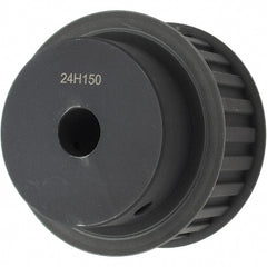 Power Drive - 24 Tooth, 3/4" Inside x 3.766" Outside Diam, Timing Belt Pulley - 1-1/2" Belt Width, 3.82" Pitch Diam, Steel & Cast Iron - Exact Tooling