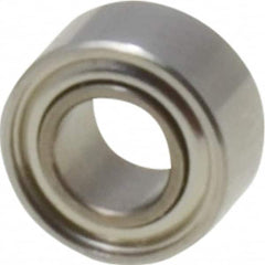 Value Collection - 3/32" Bore Diam, 3/16" OD, Double Shield Miniature Radial Ball Bearing - 3/32" Wide, 1 Row, Round Bore, 10 Lb Static Capacity, 31 Lb Dynamic Capacity - Exact Tooling