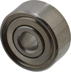 Value Collection - 3/32" Bore Diam, 5/16" OD, Double Shield Miniature Radial Ball Bearing - 9/64" Wide, 1 Row, Round Bore, 40 Lb Static Capacity, 124 Lb Dynamic Capacity - Exact Tooling