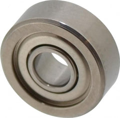 Value Collection - 5/64" Bore Diam, 1/4" OD, Double Shield Miniature Radial Ball Bearing - 9/64" Wide, 1 Row, Round Bore, 23 Lb Static Capacity, 70 Lb Dynamic Capacity - Exact Tooling