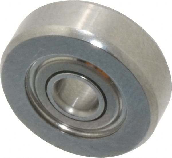Value Collection - 1/8" Bore Diam, 1/2" OD, Double Shield Miniature Radial Ball Bearing - 11/64" Wide, 1 Row, Round Bore, 49 Lb Static Capacity, 144 Lb Dynamic Capacity - Exact Tooling