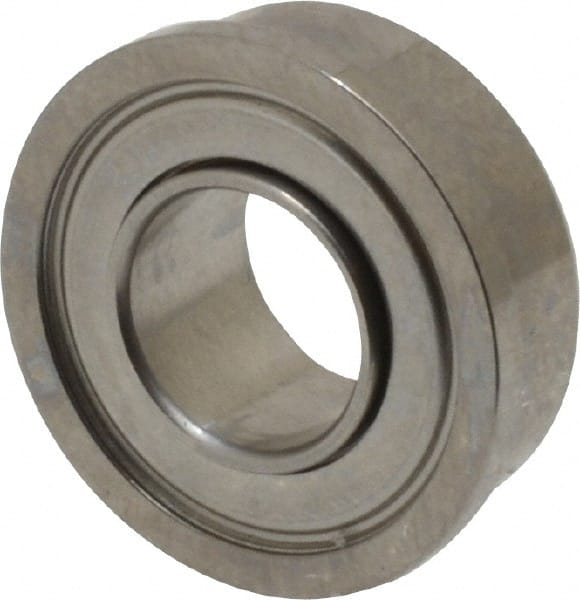 Value Collection - 1/4" Bore Diam, 1/2" OD, Double Shield Miniature Radial Ball Bearing - 3/16" Wide, With Flange, 2 Rows, Round Bore, 90 Lb Static Capacity, 243 Lb Dynamic Capacity - Exact Tooling