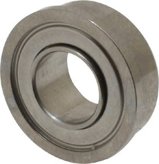 Value Collection - 1/4" Bore Diam, 1/2" OD, Double Shield Miniature Radial Ball Bearing - 3/16" Wide, With Flange, 2 Rows, Round Bore, 90 Lb Static Capacity, 243 Lb Dynamic Capacity - Exact Tooling