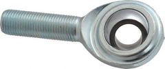 Made in USA - 1/2" ID, 1-5/16" Max OD, 8,386 Lb Max Static Cap, Plain Male Spherical Rod End - 1/2-20 RH, Steel with Steel Raceway - Exact Tooling