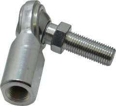 Made in USA - 3/8" ID, 1" Max OD, 5,100 Lb Max Static Cap, Female Spherical Rod End with Stud - 3/8-24 RH, Steel with Steel Raceway - Exact Tooling