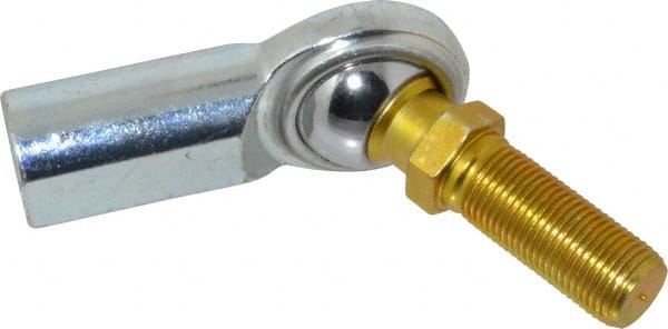 Made in USA - 5/8" ID, 1-1/2" Max OD, 9,813 Lb Max Static Cap, Female Spherical Rod End with Stud - 5/8-18 RH, Steel with Steel Raceway - Exact Tooling