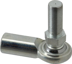 Made in USA - 3/4" ID, 1-3/4" Max OD, 14,290 Lb Max Static Cap, Female Spherical Rod End with Stud - 3/4-16 RH, Steel with Steel Raceway - Exact Tooling