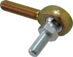 Made in USA - 5/16" ID, 7/8" Max OD, 2,796 Lb Max Static Cap, Male Spherical Rod End with Stud - 5/16-24 RH, Steel with Bronze Raceway - Exact Tooling
