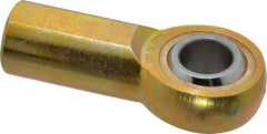 Made in USA - 3/4" ID, 1-3/4" Max OD, 11,550 Lb Max Static Cap, Plain Female Spherical Rod End - 3/4-16 RH, Steel with Bronze Raceway - Exact Tooling