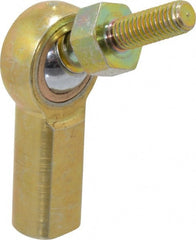 Made in USA - 3/16" ID, 5/8" Max OD, 1,624 Lb Max Static Cap, Female Spherical Rod End with Stud - 10-32 RH, Steel with Bronze Raceway - Exact Tooling