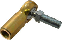 Made in USA - 3/8" ID, 1" Max OD, 3,950 Lb Max Static Cap, Female Spherical Rod End with Stud - 3/8-24 RH, Steel with Bronze Raceway - Exact Tooling