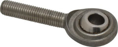 Made in USA - 5/16" ID, 7/8" Max OD, 2,050 Lb Max Static Cap, Plain Male Spherical Rod End - 5/16-24 RH, Stainless Steel with Stainless Steel Raceway - Exact Tooling