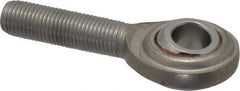 Made in USA - 3/8" ID, 1" Max OD, 3,040 Lb Max Static Cap, Plain Male Spherical Rod End - 3/8-24 RH, Stainless Steel with Stainless Steel Raceway - Exact Tooling