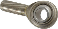 Made in USA - 3/4" ID, 1-3/4" Max OD, 7,512 Lb Max Static Cap, Plain Male Spherical Rod End - 3/4-16 RH, Stainless Steel with Stainless Steel Raceway - Exact Tooling