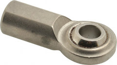 Made in USA - 7/16" ID, 1-1/8" Max OD, 3,790 Lb Max Static Cap, Plain Female Spherical Rod End - 7/16-20 RH, Stainless Steel with Stainless Steel Raceway - Exact Tooling