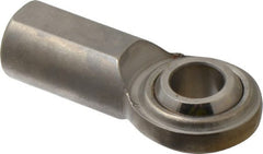Made in USA - 5/8" ID, 1-1/2" Max OD, 5,870 Lb Max Static Cap, Plain Female Spherical Rod End - 5/8-18 RH, Stainless Steel with Stainless Steel Raceway - Exact Tooling