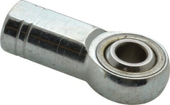 Made in USA - 3/8" ID, 1" Max OD, 9,550 Lb Max Static Cap, Plain Female Spherical Rod End - 3/8-24 RH, Alloy Steel with Steel Raceway - Exact Tooling
