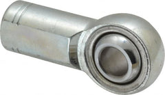 Made in USA - 7/16" ID, 1-1/8" Max OD, 10,290 Lb Max Static Cap, Plain Female Spherical Rod End - 7/16-20 RH, Alloy Steel with Steel Raceway - Exact Tooling