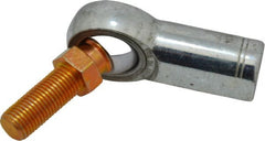 Made in USA - 3/8" ID, 1" Max OD, 9,550 Lb Max Static Cap, Female Spherical Rod End with Stud - 3/8-24 RH, Alloy Steel with Steel Raceway - Exact Tooling