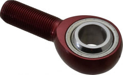 Made in USA - 3/4" ID, 1-3/4" Max OD, 13,319 Lb Max Static Cap, Plain Male Spherical Rod End - 3/4-16 RH, Alloy Steel with Steel Raceway - Exact Tooling