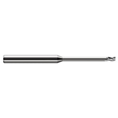 Miniature End Mills - Long Reach, Stub Flute - 0.1250″ (1/8″) Cutter Diameter × 0.1870″ (3/16″) Length of Cut × 0.3750″ (3/8″) Reach Carbide Square End Mill, 3 Flutes - Exact Tooling