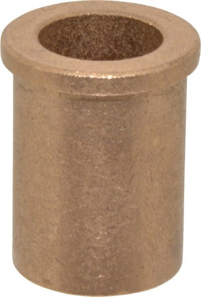 Boston Gear - 5/8" Inside x 7/8" Outside Diam, Oil Impregnated Bronze SAE-841 Flanged Sleeve Bearing - 1" Flange Outside Diam, 1/8" Flange Thickness, 1-1/4" OAL - Exact Tooling