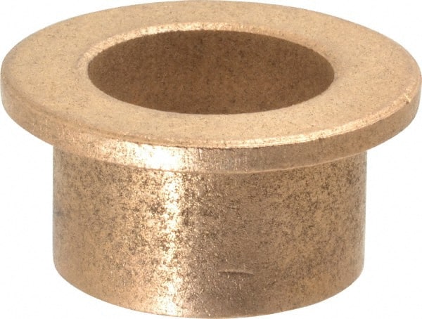 Boston Gear - 7/8" Inside x 1-1/8" Outside Diam, Oil Impregnated Bronze SAE-841 Flanged Sleeve Bearing - 1-1/2" Flange Outside Diam, 1/8" Flange Thickness, 3/4" OAL - Exact Tooling