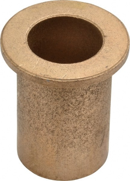 Boston Gear - 7/8" Inside x 1-1/8" Outside Diam, Oil Impregnated Bronze SAE-841 Flanged Sleeve Bearing - 1-1/2" Flange Outside Diam, 1/8" Flange Thickness, 1-3/4" OAL - Exact Tooling