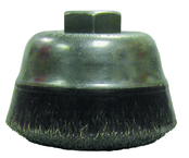 3-1/2 x 5/8-11" Arbor - Crimped Steel Wire Encapsulated Cup Wheel - Exact Tooling