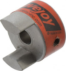 Lovejoy - 10mm Max Bore, Flexible Coupling Hub - 1.36" OD, 2" OAL, Sintered Iron, Order 2 Hubs & 1 Spider for Complete Coupling - Exact Tooling