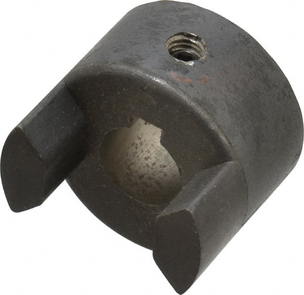 Lovejoy - 14mm Max Bore, 5mm x 2.3mm Keyway Width x Depth, Flexible Coupling Hub - 1.36" OD, 2" OAL, Sintered Iron, Order 2 Hubs & 1 Spider for Complete Coupling - Exact Tooling