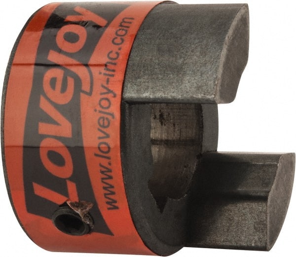 Lovejoy - 19mm Max Bore, 6mm x 2.8mm Keyway Width x Depth, Flexible Coupling Hub - 1.36" OD, 2" OAL, Sintered Iron, Order 2 Hubs & 1 Spider for Complete Coupling - Exact Tooling