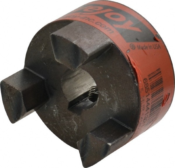 Lovejoy - 14mm Max Bore, 5mm x 2.3mm Keyway Width x Depth, Flexible Coupling Hub - 1-3/4" OD, 2.12" OAL, Sintered Iron, Order 2 Hubs & 1 Spider for Complete Coupling - Exact Tooling