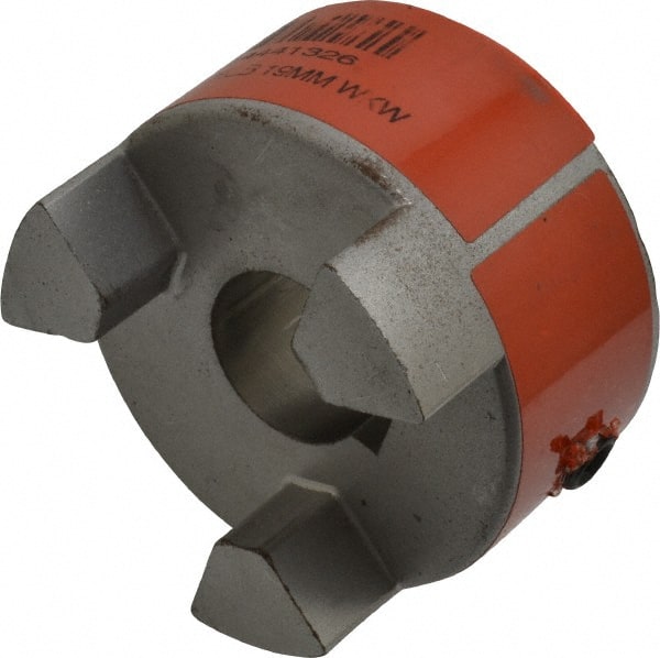 Lovejoy - 19mm Max Bore, 6mm x 2.8mm Keyway Width x Depth, Flexible Coupling Hub - 2.11" OD, 2-1/2" OAL, Sintered Iron, Order 2 Hubs & 1 Spider for Complete Coupling - Exact Tooling