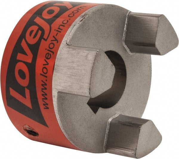 Lovejoy - 25mm Max Bore, 8mm x 3.3mm Keyway Width x Depth, Flexible Coupling Hub - 2.54" OD, 3-1/2" OAL, Sintered Iron, Order 2 Hubs & 1 Spider for Complete Coupling - Exact Tooling