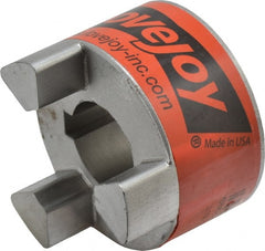 Lovejoy - 28mm Max Bore, 8mm x 3.3mm Keyway Width x Depth, Flexible Coupling Hub - 2.54" OD, 3-1/2" OAL, Sintered Iron, Order 2 Hubs & 1 Spider for Complete Coupling - Exact Tooling