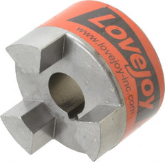 Lovejoy - 28mm Max Bore, 8mm x 3.3mm Keyway Width x Depth, Flexible Coupling Hub - 3.31" OD, 4-1/4" OAL, Sintered Iron, Order 2 Hubs & 1 Spider for Complete Coupling - Exact Tooling