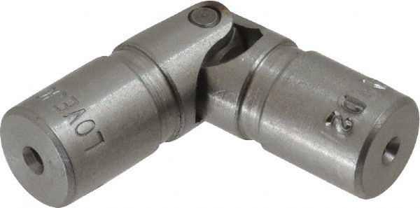 Lovejoy - 5/8" Bore Depth, 378 In/Lbs. Torque, D-Type Single Universal Joint - 1/4" Inside x 1/2" Outside Diam, 2" OAL - Exact Tooling