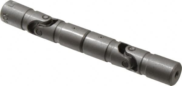 Lovejoy - 5/8" Bore Depth, 378 In/Lbs. Torque, DD-Type Double Universal Joint - 1/4" Inside x 1/2" Outside Diam, 4" OAL - Exact Tooling